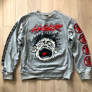 Hellstar Studios 'Records' Los Angeles Crewneck Sweatshirt Heather Grey Size L